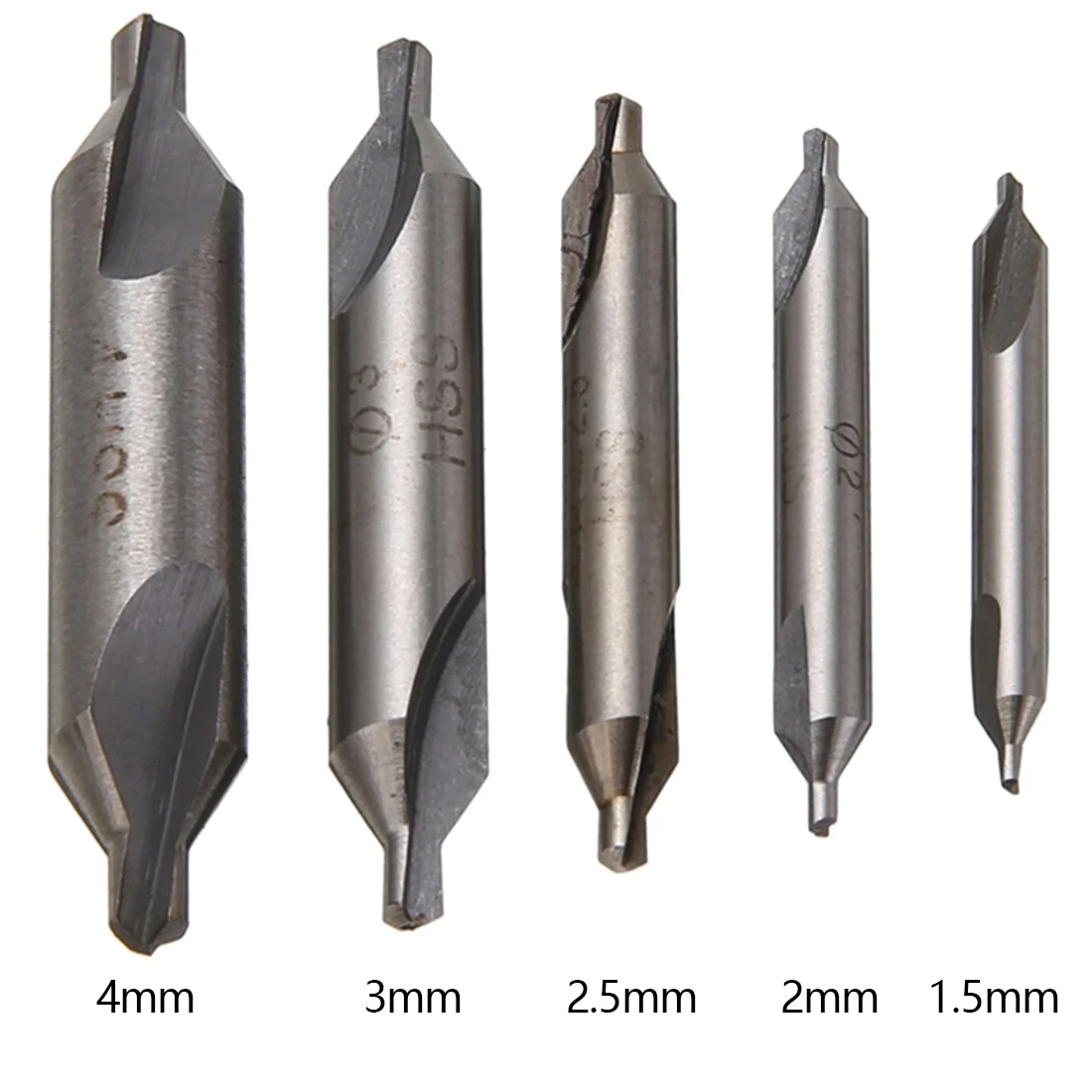 

1.5/2.0/2.5/3/4mm HSS Center Drills 60 Degree Countersink Drill Set 5pcs HSS Combined Center Drills Bits For Power Tools