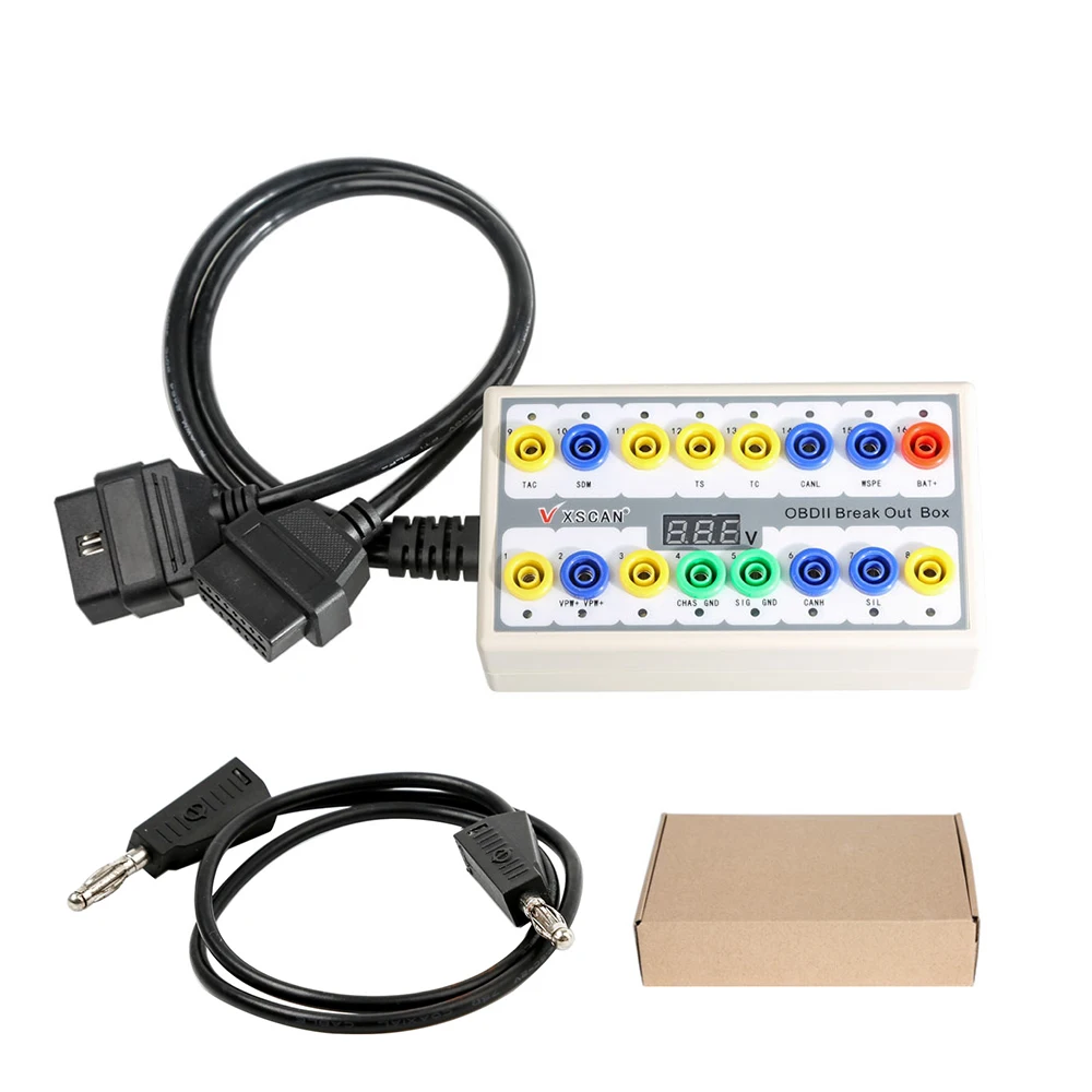 OBDII OBD2 Breakout Box Car OBD 2 Break Out Protocol Detector Auto Can Test Автомобильный разъем автомобильный