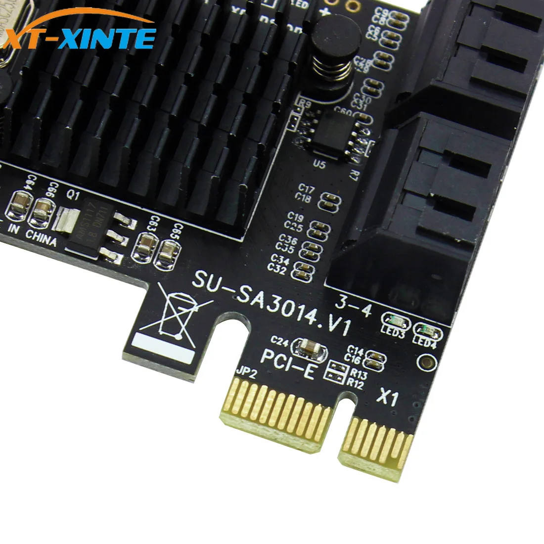 

PCIE to SATA Card PCI-E Adapter PCI Express to SATA3.0 Expansion Card 4Port SATA3 for SSD HDD IPFS Mining Marvell 88SE9215 chip