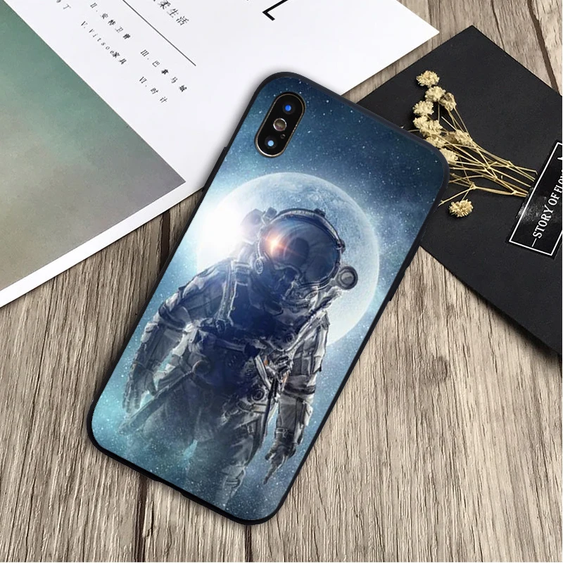 Космос Луна милые кошки черный черных чехол для телефона из мягкого силикона ТПУ