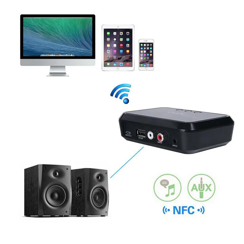 Bluetooth 4 1 музыкальный приемник NFC включен 3 5 мм/RCA стерео выход аудио адаптер для
