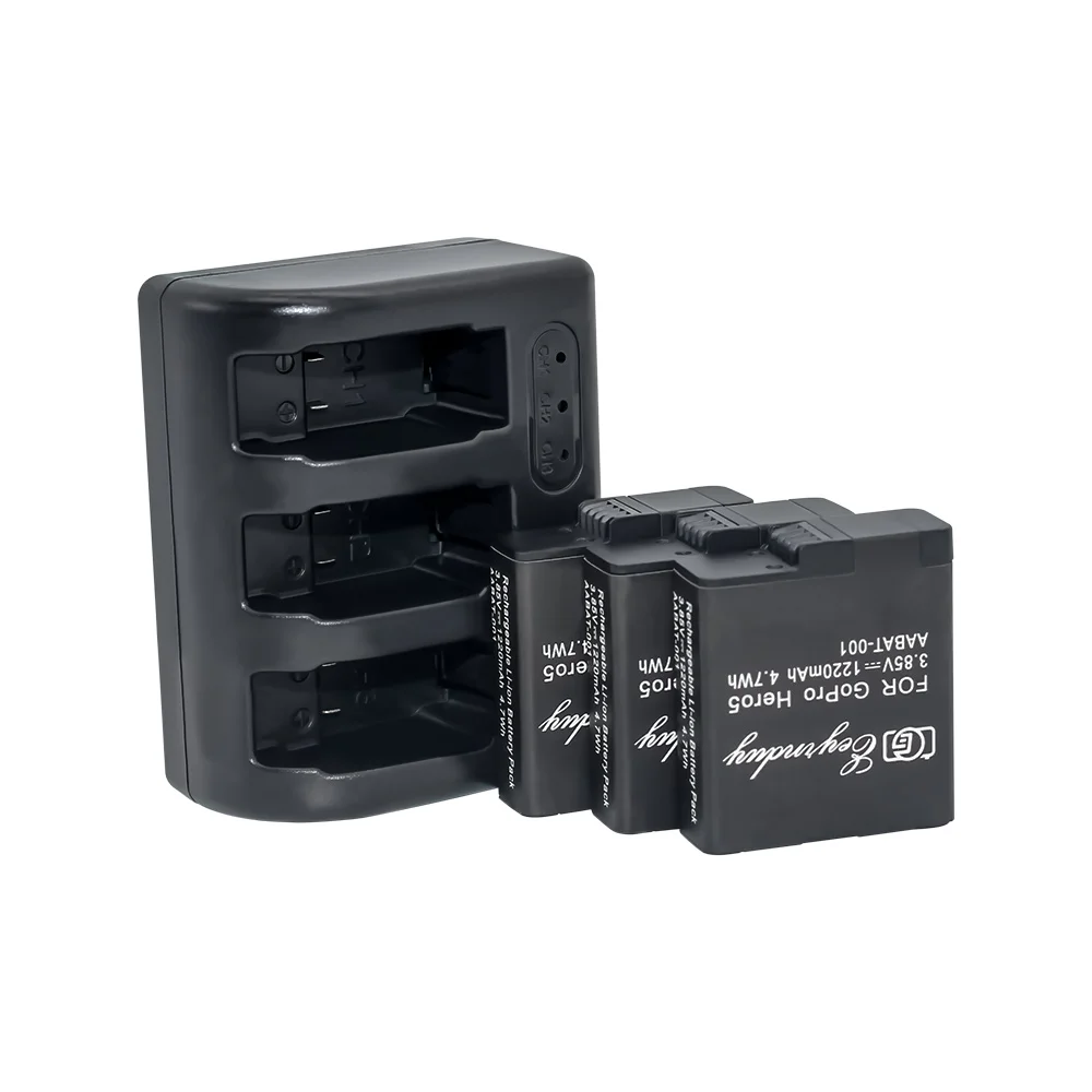 3 Pack аккумуляторная батарея и трехканальное зарядное устройство для GoPro HERO6 Black HERO5
