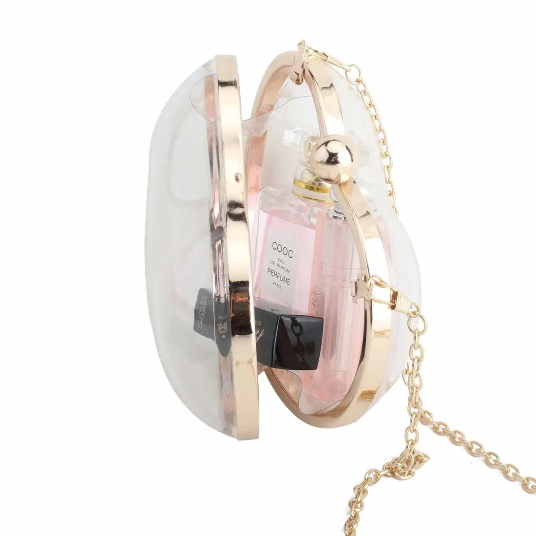 

Clear Heart-shaped Hand Package Transparent Second Gram Force Dinner Package Handbag Bride Wedding Party Ball Drop Ship