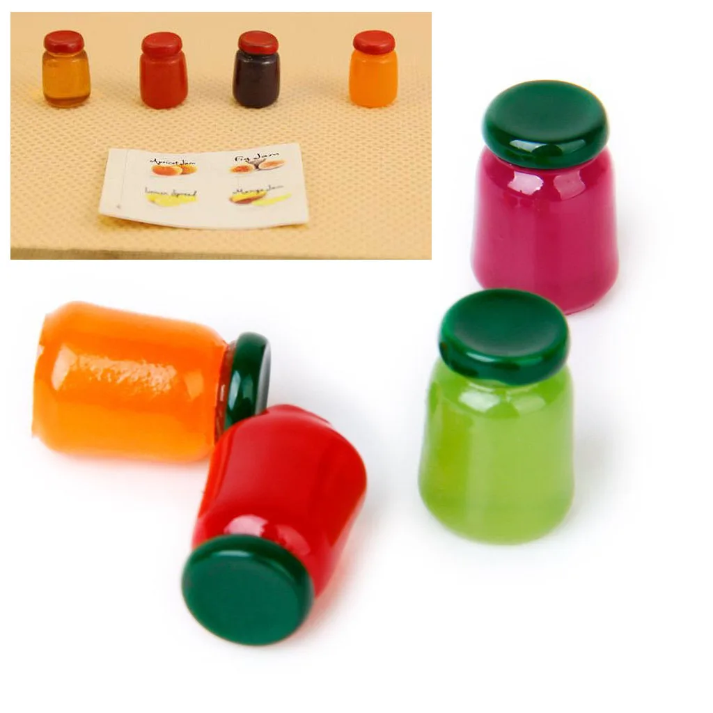 Новинка 4 бутылки с ароматом еды смешанный фруктовый джем пищевой магазин 1/12