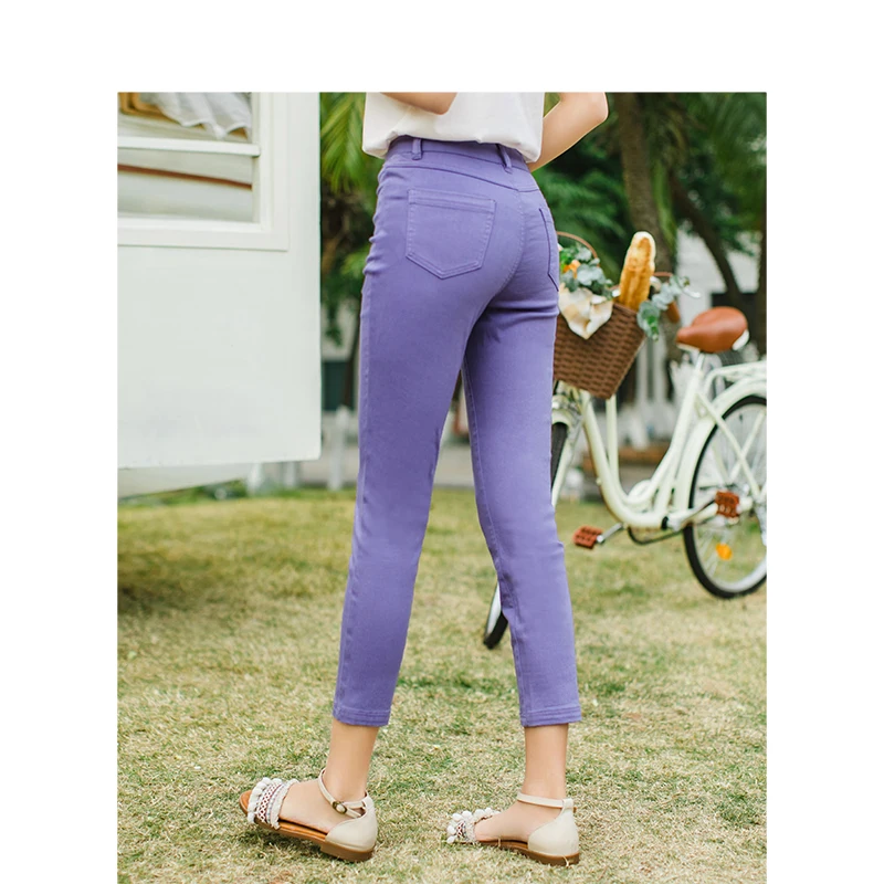 INMAN летние фиолетовые средняя талия корейские повседневные подходящие ко всему