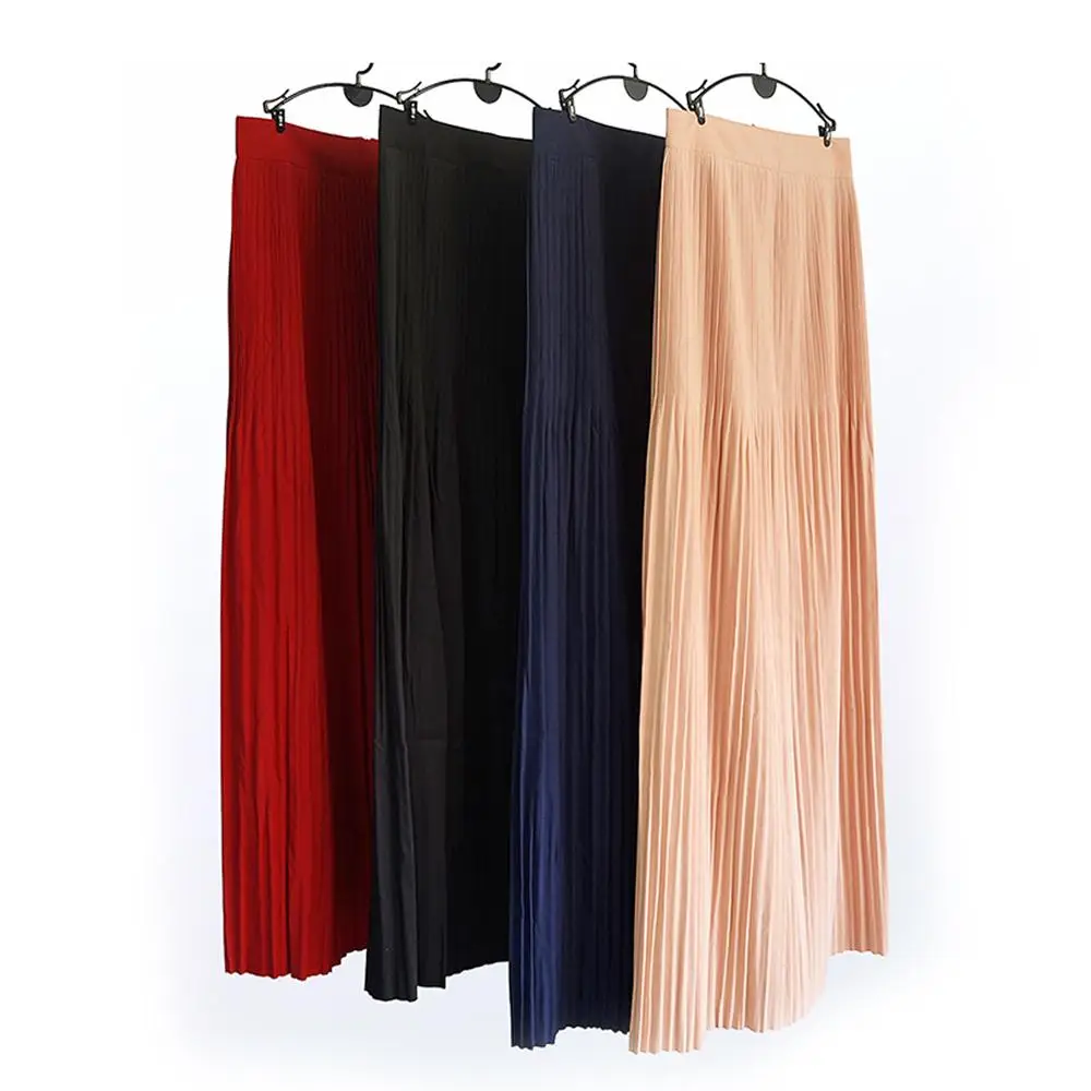 Faldas Largas Verano Mujer Moda 2019 Весна Осень Корейская женская шифоновая плиссированная