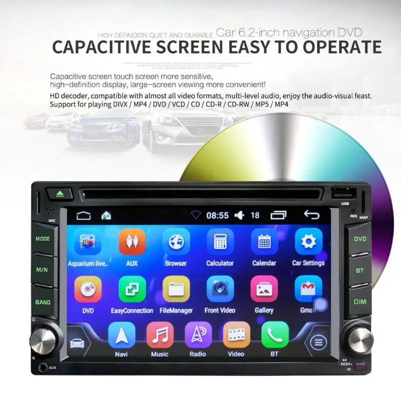 VODOOL 6.2in сенсорный экран Многоязычная gps навигационная камера Bluetooth WiFi