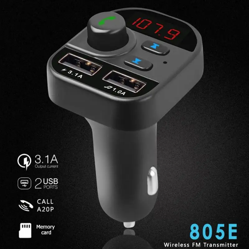 VODOOL 805E Bluetooth 5 0 FM передатчик громкой связи автомобильный комплект MP3 музыкальный