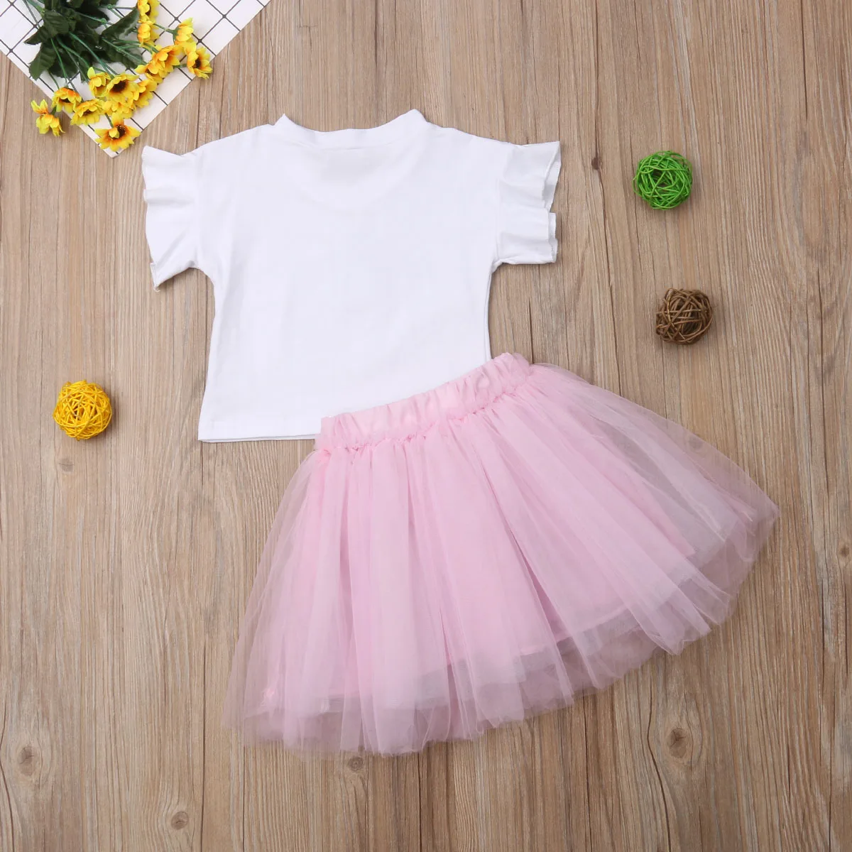 Little Girls Pineapple Skirt Clothes Set Toddler Baby Kids Girl Pineapples T-shirt Tops Tutu Tulle Skirts Outfits 0-5T | Детская одежда