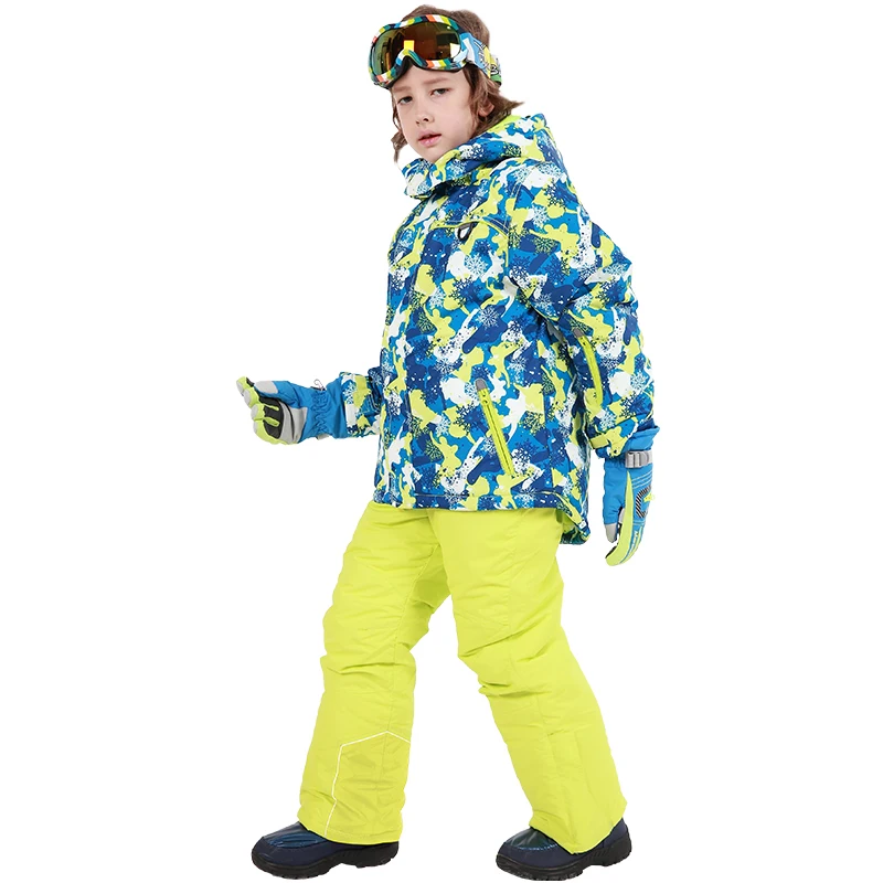 Phibee Boys Winter Ski Suit Skiing Jackets Kids Clothes Warm Waterproof Windproof Outdoor Coat Breathable Children Clothing |