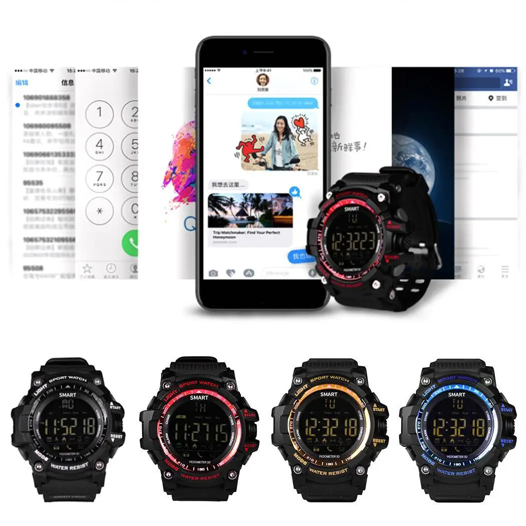 Multi function Message Inform Deep waterproof Bluetooth men 3 Smart 4 0 22 мм 55 x 54 18 часы|Смарт-часы| |