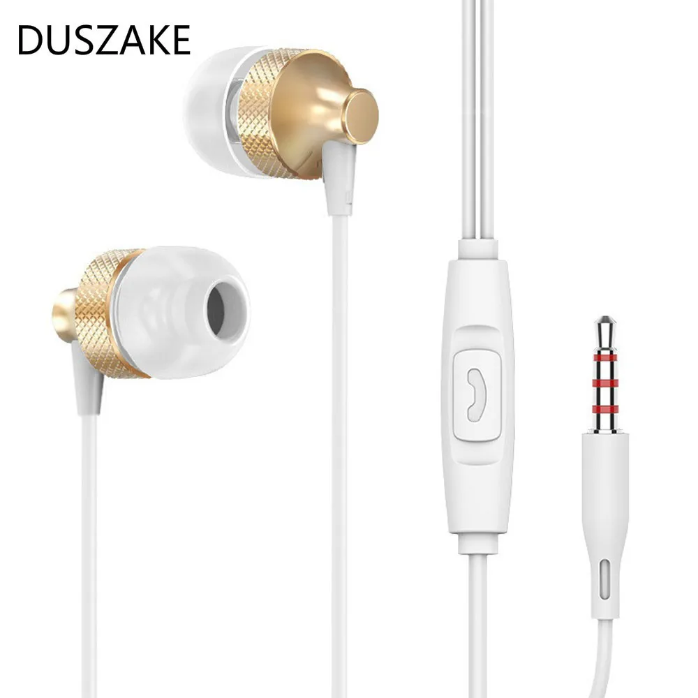 Duszake наушники вкладыши с басами спортивные микрофоном для Xiaomi IPhone Samsung гарнитура