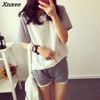two pieces sets summer sets for women 2018 tracksuit cotton casual short sleeve t shirt shorts suits sweatshirt summer suits