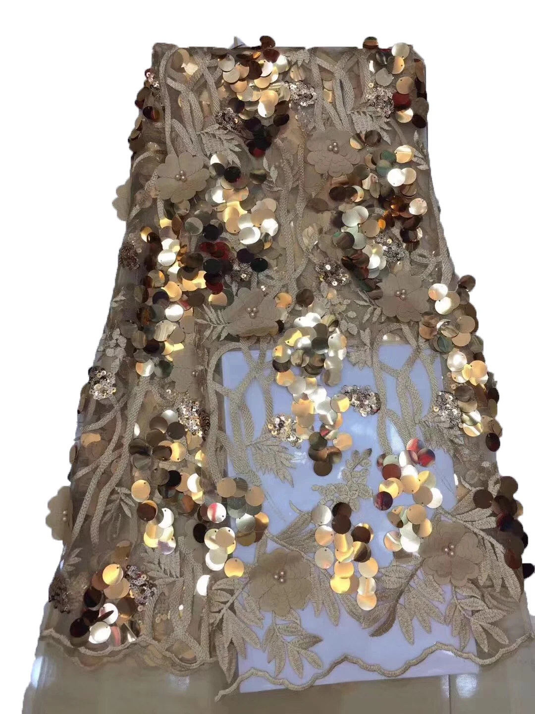 5yards White African Lace Fabric Embroidered Tulle High Quality French For Garment Wedding Dress Bridal Gown dp | Дом и сад