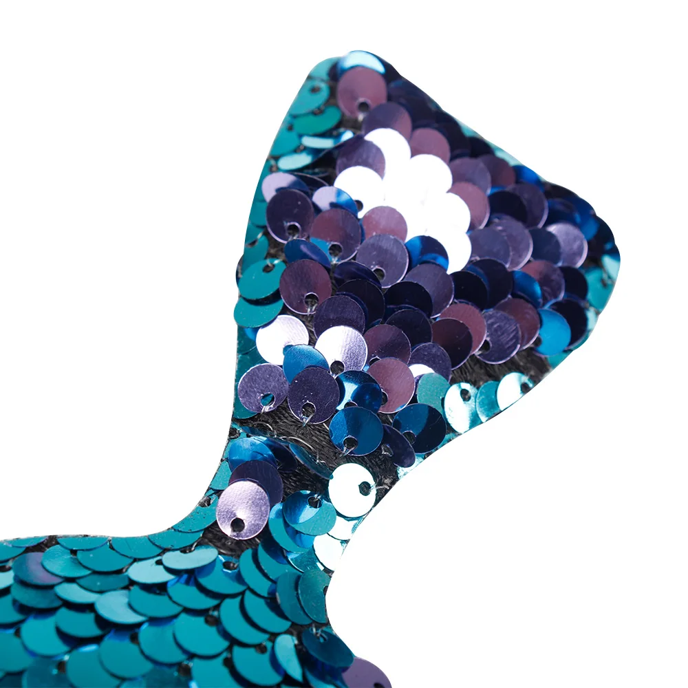 Mermaid Tail Patches With Hole 2-Color Reversible Sequin for DIY Clothes Sewing Supplies Hair Hat Decor Ornament Accessories | Дом и сад