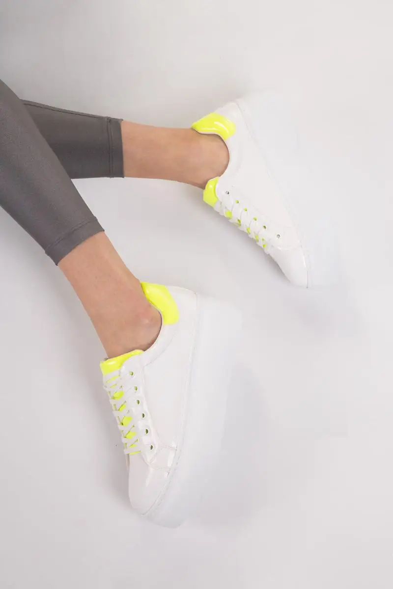 Soho/белые женские повседневные спортивные кроссовки на платформе неоновые желтые