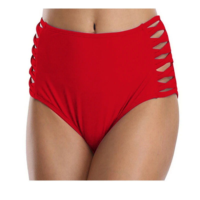 Летняя одежда для плавания женское бикини с вырезами Трусики высокой талией из