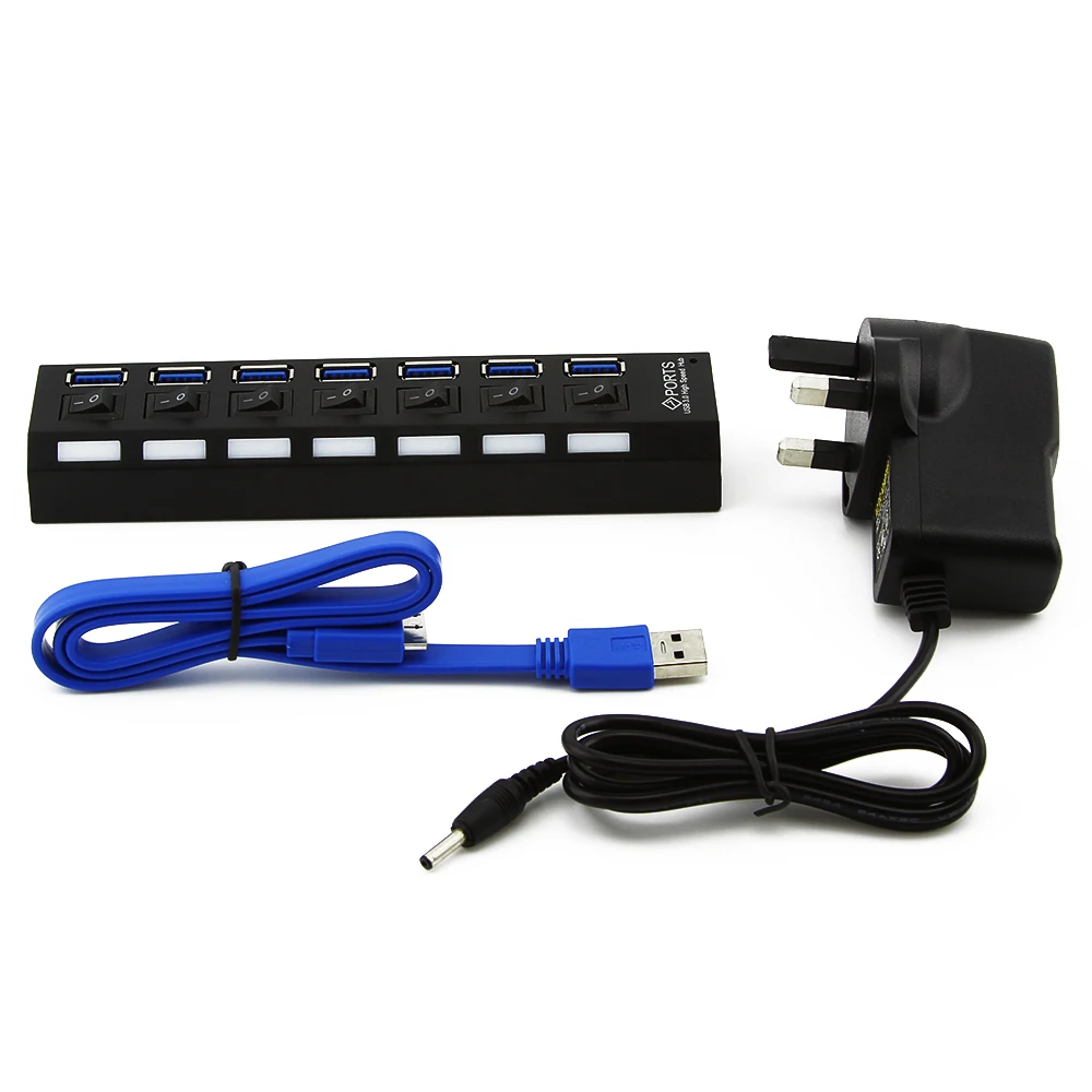 CHYI USB3.0 HUB 7 портов с адаптером питания | Компьютеры и офис