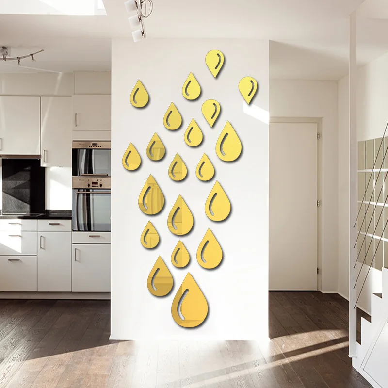 Капельные капли формы зеркало лапша наклейки на стену гостиная спальня Diy
