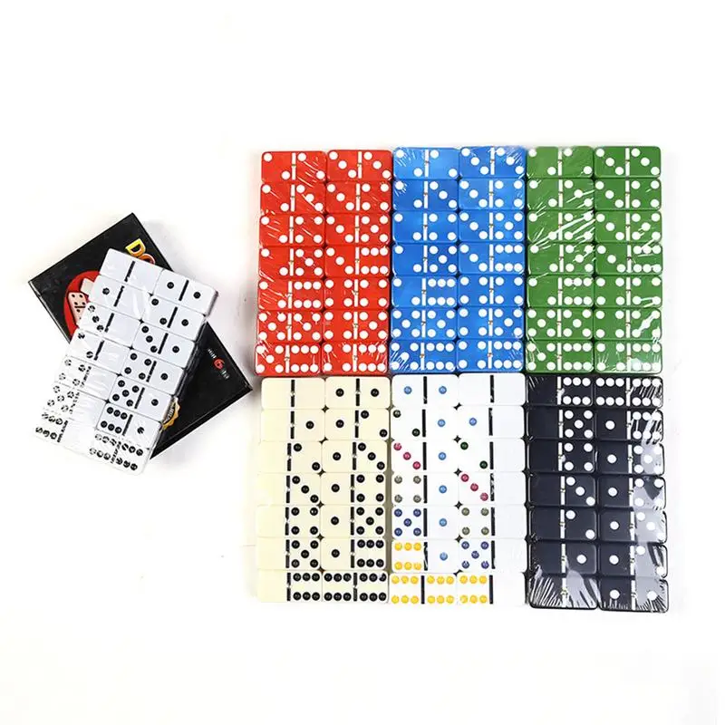 Набор цветных домино в горошек простая забавная пластиковая игрушка коробке