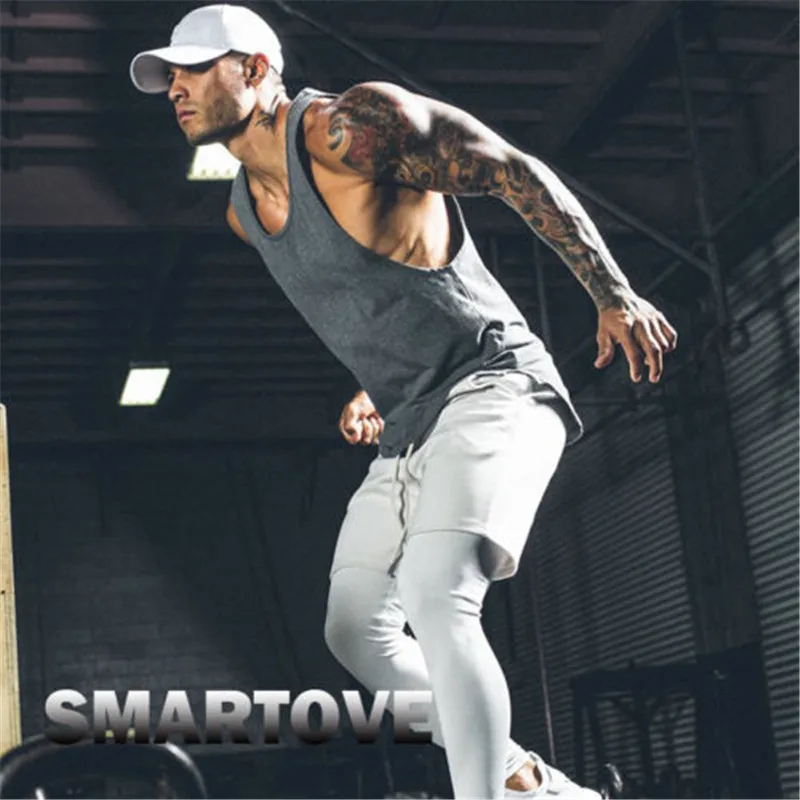 Мужская майка без рукавов для бодибилдинга топ Спортивная спортзала фитнеса 2018 |