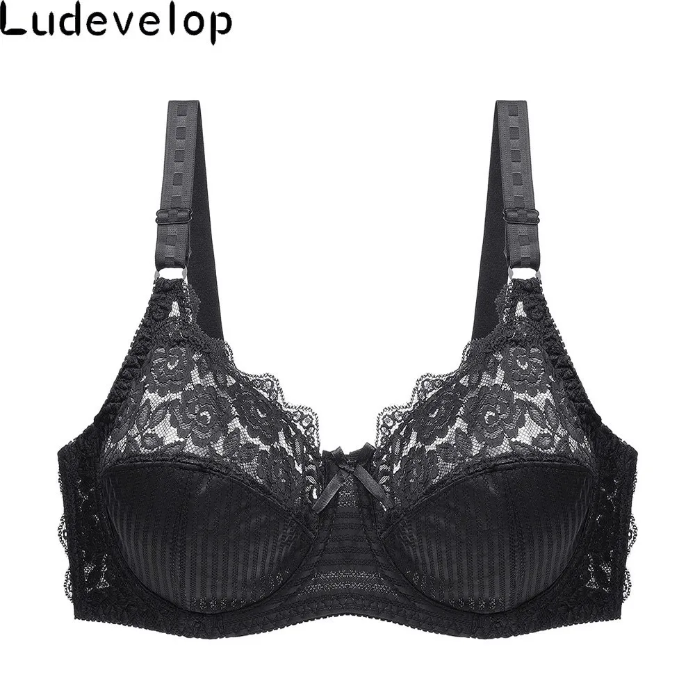 

Plus Size C D E Cup Bra Sexy Push Up Brassiere Fashion Soft Lace Bra 3/4 Large Thin Female Lingerie Deep V Sexy Bras For Women