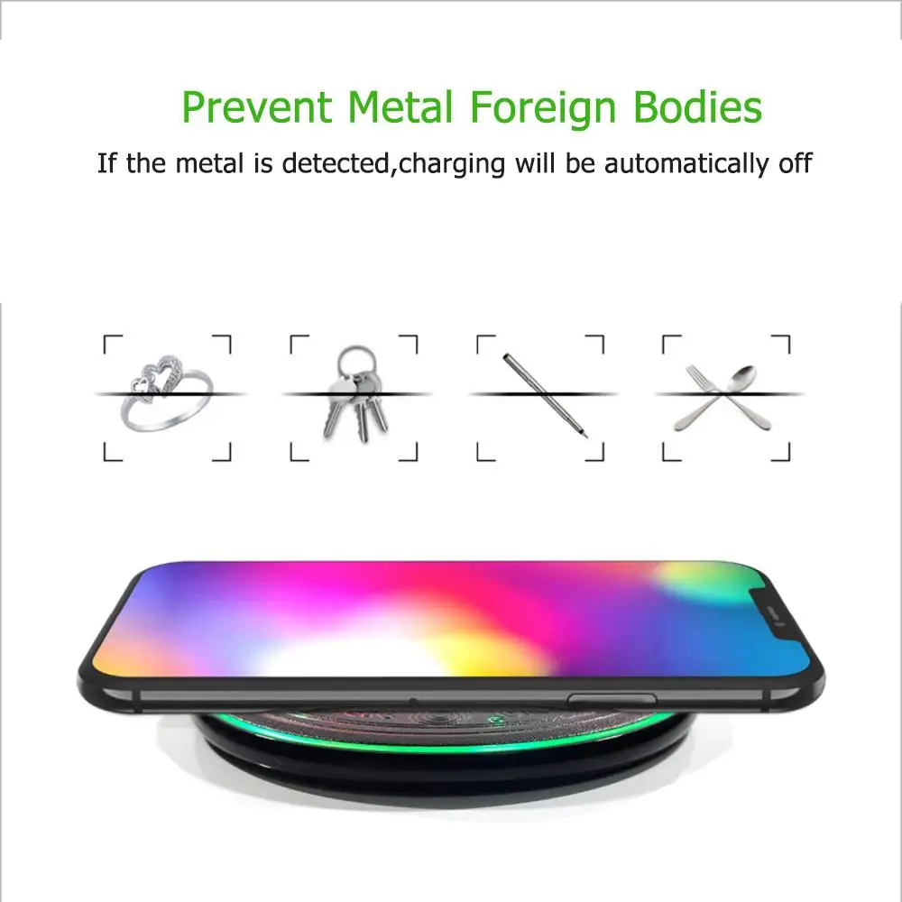 Волшебное Беспроводное зарядное устройство ультратонкий 10 Вт для IPhone 8 Plus X XR Xs XsMax