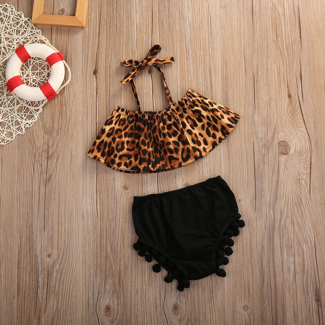 2 шт./комплект футболка с леопардовым принтом и шорты из ПП | Мать ребенок