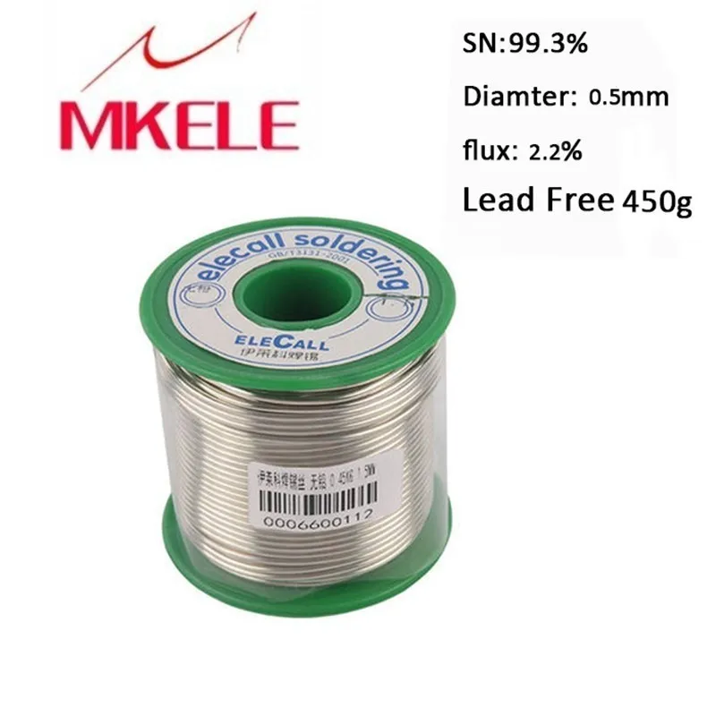 Lead Free Solder Wire Tin 0.5mm 450g 99.3SN Rosin Core Roll Flux Reel Melt Soldering Arame de solda | Инструменты