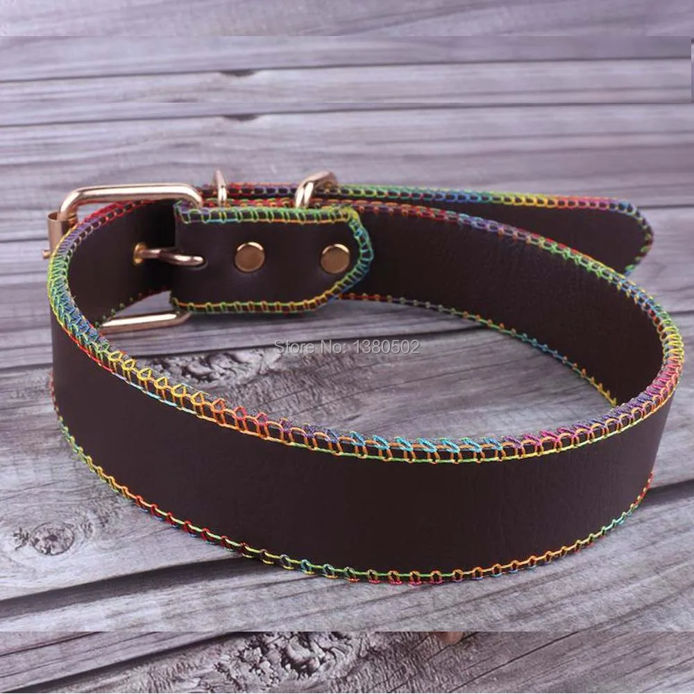 

Top Quality Leather Pet Dog Collar Comfortable Adjustable Strap Dog Collars Pet leash Accessories