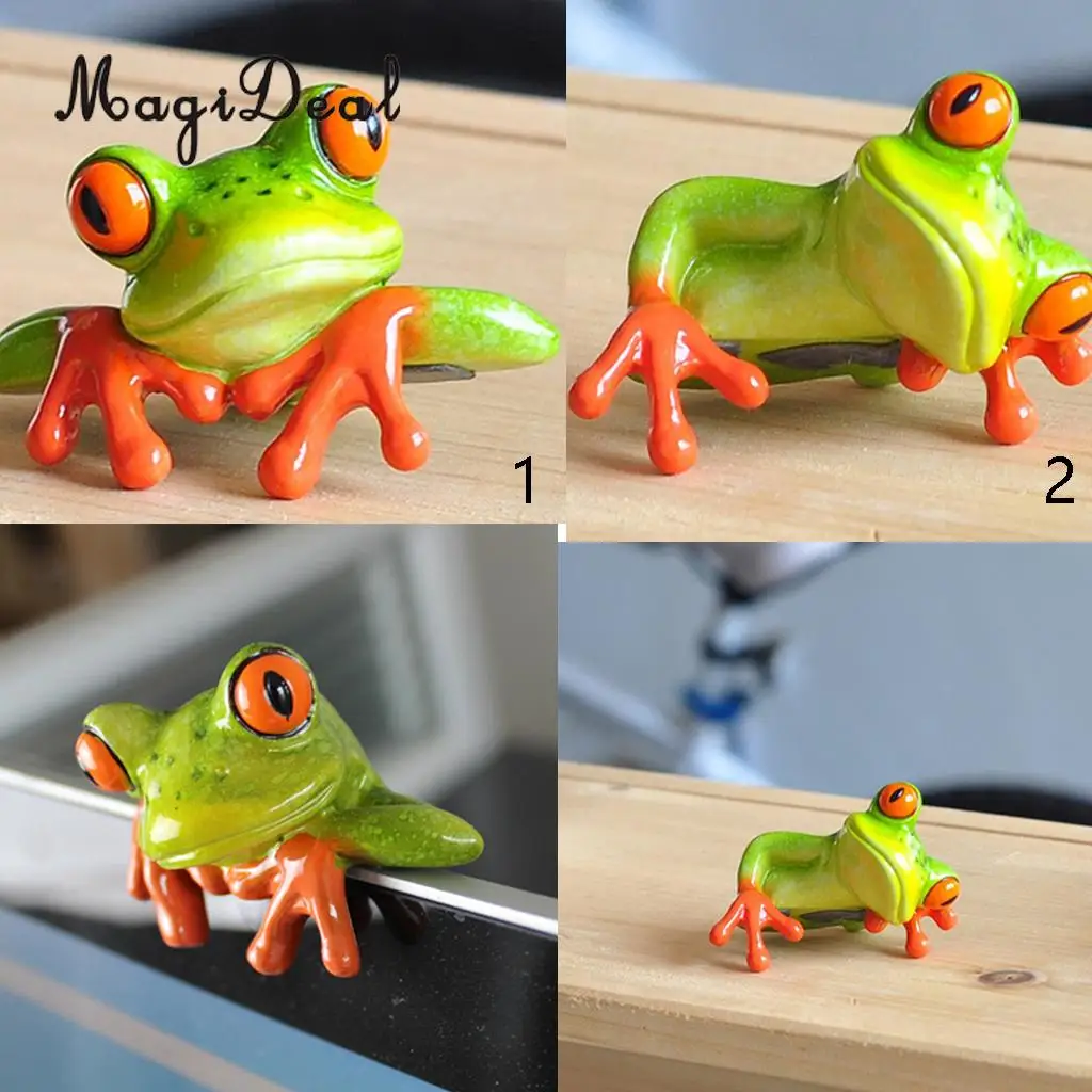 

MagiDeal Resin Creative 3D Craft Frog Figurine Decoration Ornament Statue Home Garden Decor Desk Table Shelf Figurines Gift