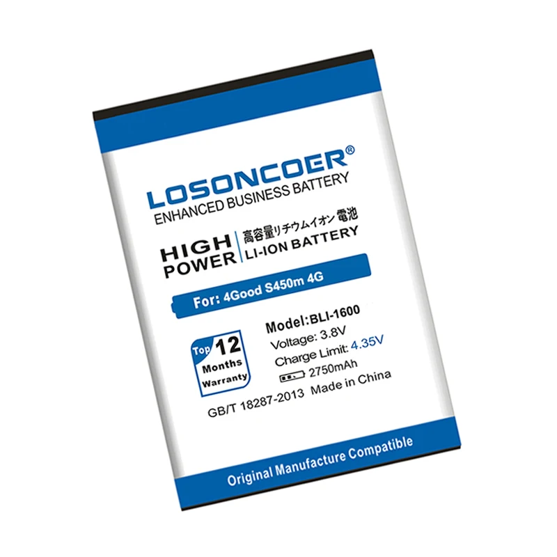 LOSONCOER 2750mAh BLI-1600 для 4Good S450m 4G TLI-1600 аккумулятор телефона + Быстрая доставка |