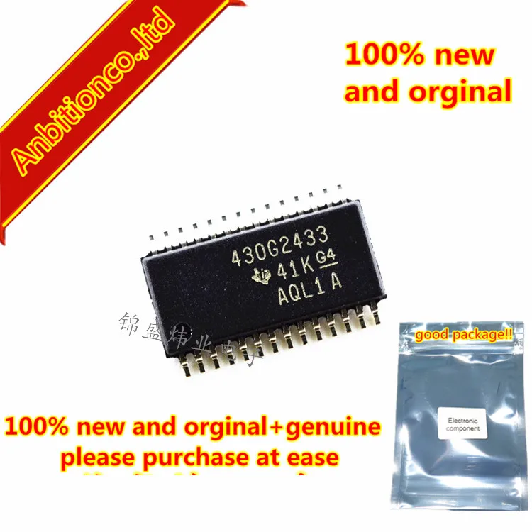 Microcontrolador de se&ntilde;al mixta, accesorio original MSP430G2433IPW28R 430G2433 TSSOP28, 100%, 10 Uds., disponible-0