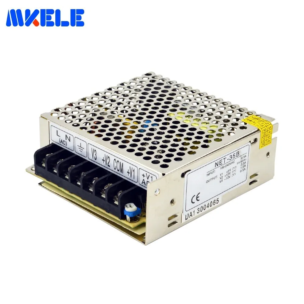 AC100-240V Input To DC 5v 12v -5v Switching Power Supply Triple Output Type 35W 3A 1A 0.5A NET-35A CE SMPS For LED Strip | Обустройство