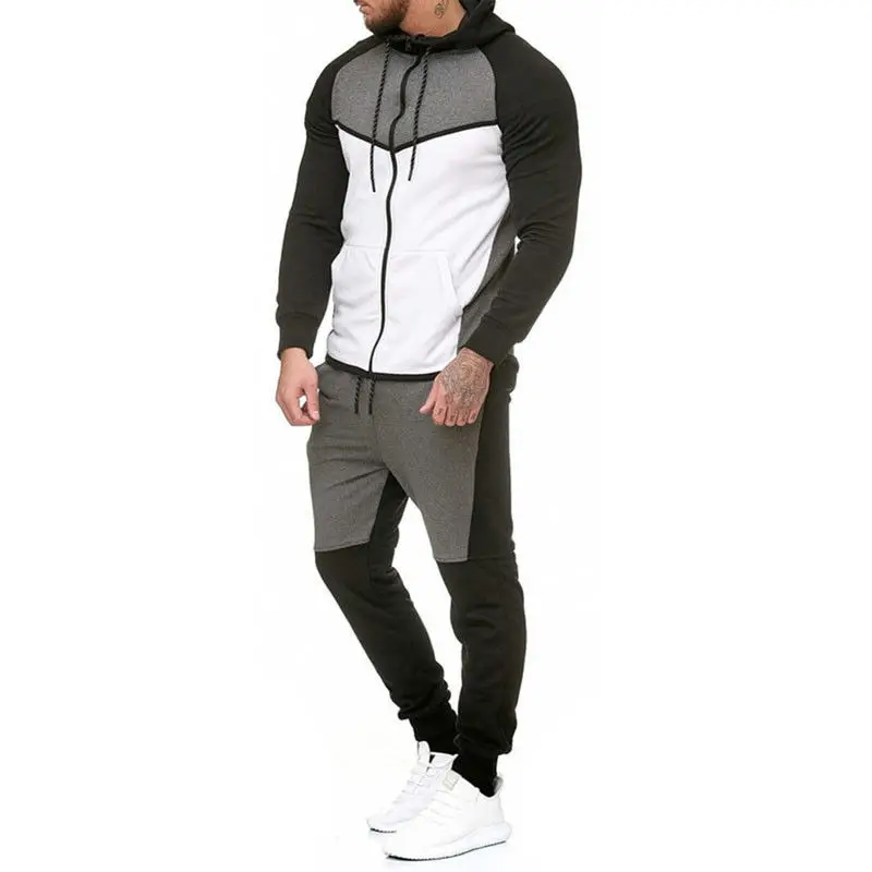 Hirgin мужской спортивный костюм Gymwear толстовка с капюшоном куртка свитер комплект