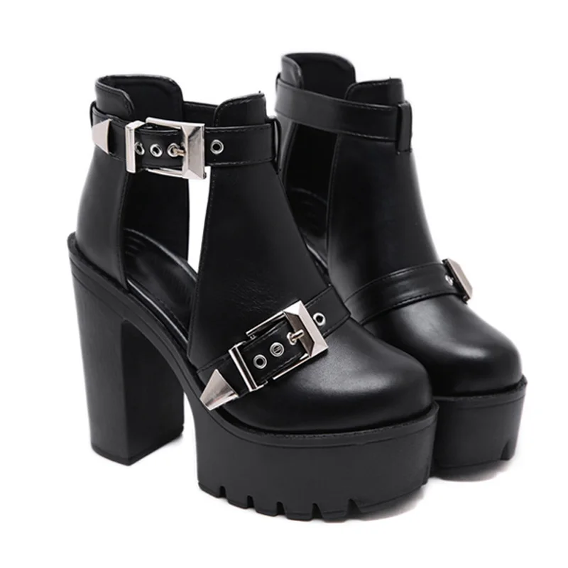 Модная женская летняя обувь на молнии женские ботильоны высоком квадратном