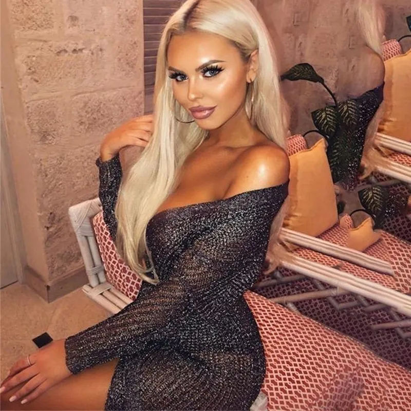 EvaQueen/осенне зимние повседневные сексуальные платья для женщин серебристого