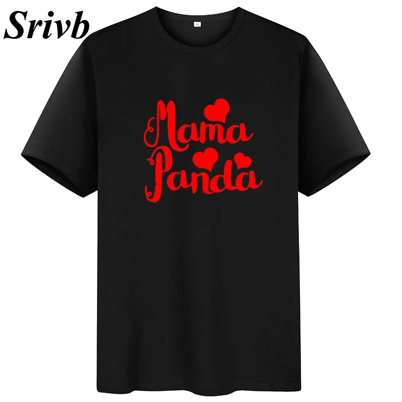 Женская хлопковая Футболка с принтом Srivb Mama Panda Повседневная футболка большого