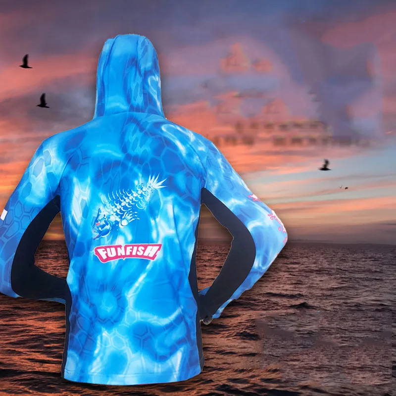 2019 Новая летняя одежда для рыбалки с кепкой длинным рукавом Быстросохнущий