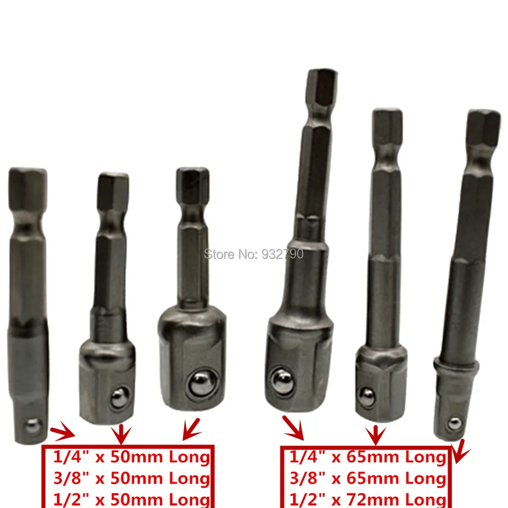 6 шт. Набор шестигранных головок с драйверами 1/4 &quot3/8&quot 1/2 &quotадаптер хвостовиком