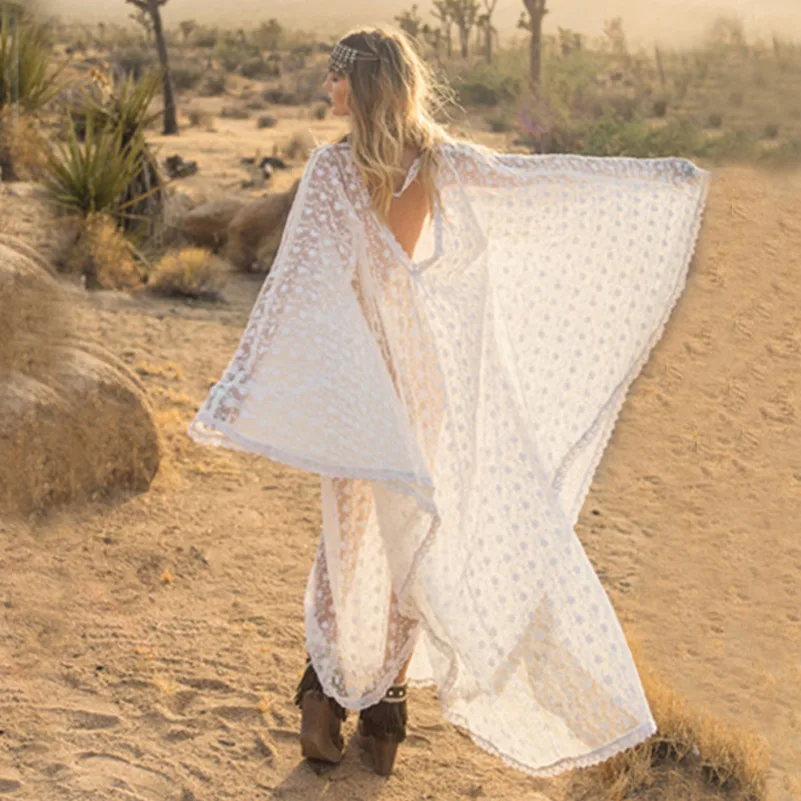 MUXU vestidos лоскутное богемное белое кружевное платье сексуальное прозрачное sukienka