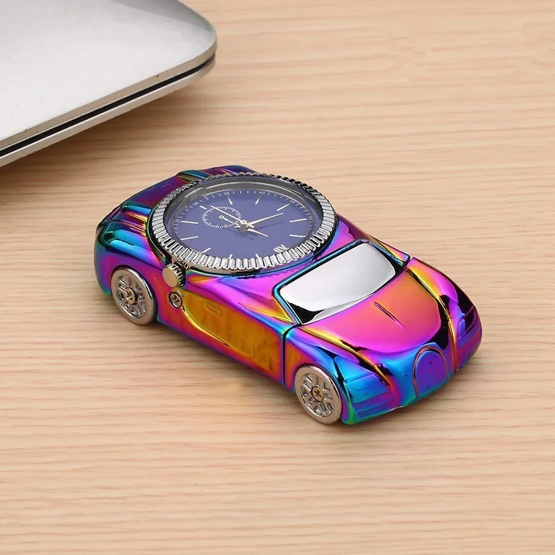 COXRY USB зарядка беспламенная Зажигалка Золотая Модель автомобиля мужские часы 2021
