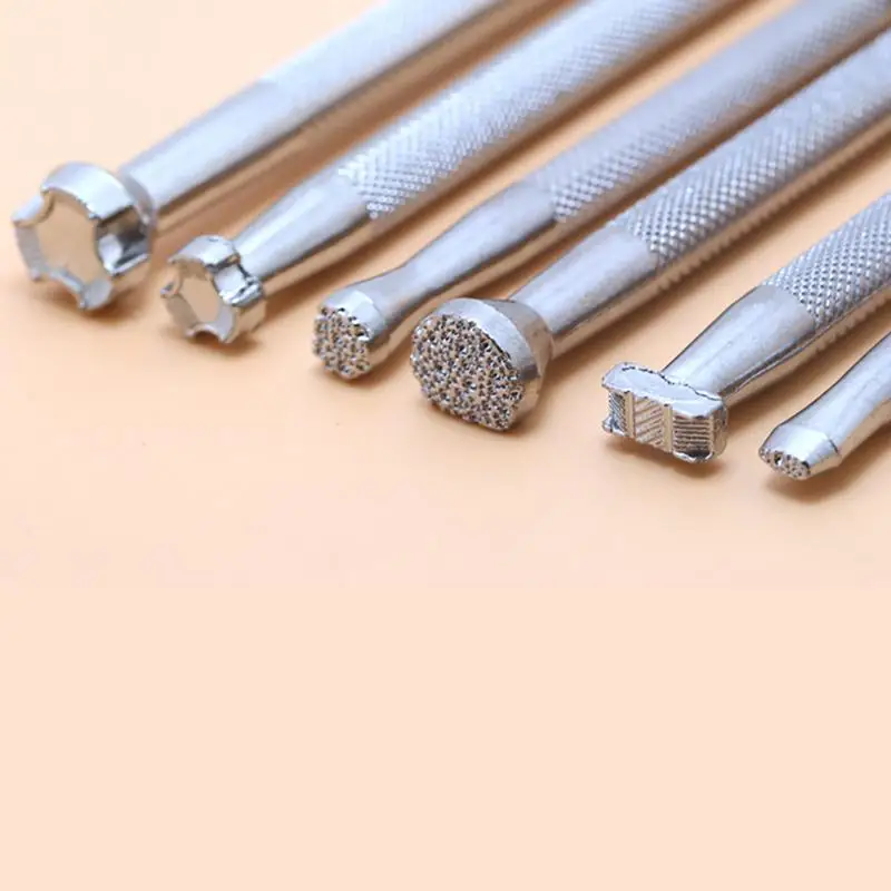 

6PCS DIY Manual Model Pattern Leather Carving Printing Line Pen Edge Crimping Leather Craft Tools Carving Nail
