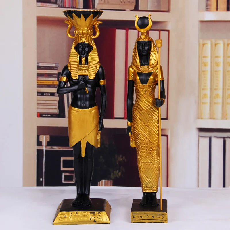 

Golden Resin Egyptian Pharaohn Ornament Home Decoration Figurine Crafts Ornaments Bar Accessories Pharaoh Egypt Statuette Crafts
