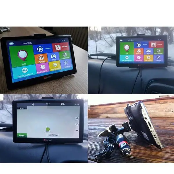 7 дюймовый емкостный сенсорный экран GPS навигатор 4 Гб ОЗУ + 128 М 800*480 HD Портативный
