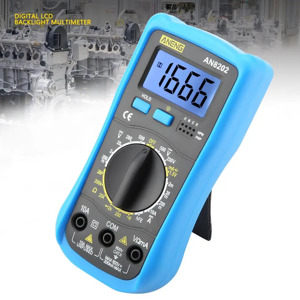 Цифровой мультиметр ANENG AN8202 с ЖК дисплеем и подсветкой Вольтметр постоянного