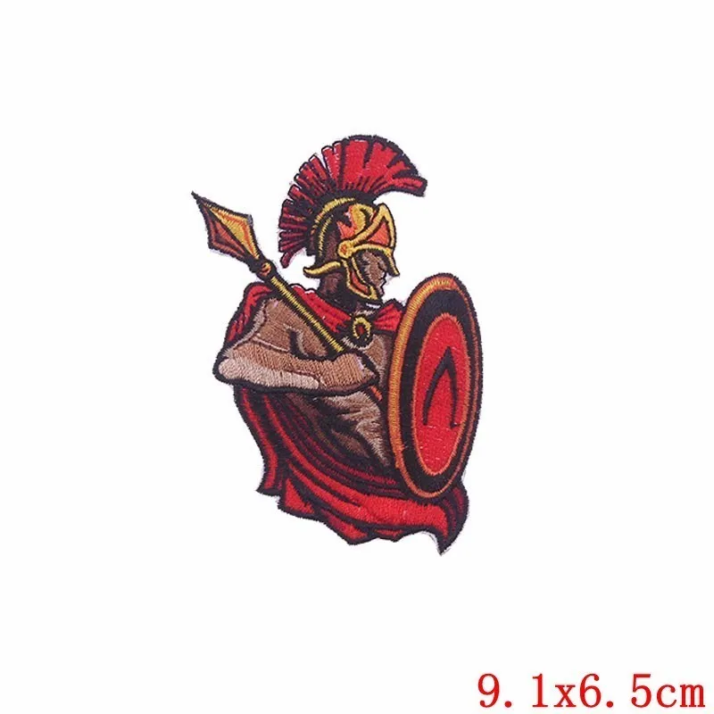 Вышитая нашивка Pulaqi с изображением спартанского воина наклейка значок