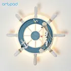 Artpad Nordic Средиземноморский штурвал рядом с детской спальни настенный светильник салон Современный Креативный фон украшение стены светодиодный