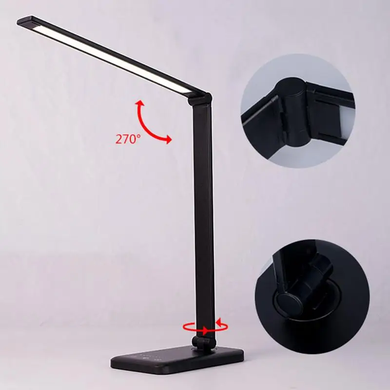 Складная Светодиодная настольная лампа с 3 зубьями регулируемой яркостью и