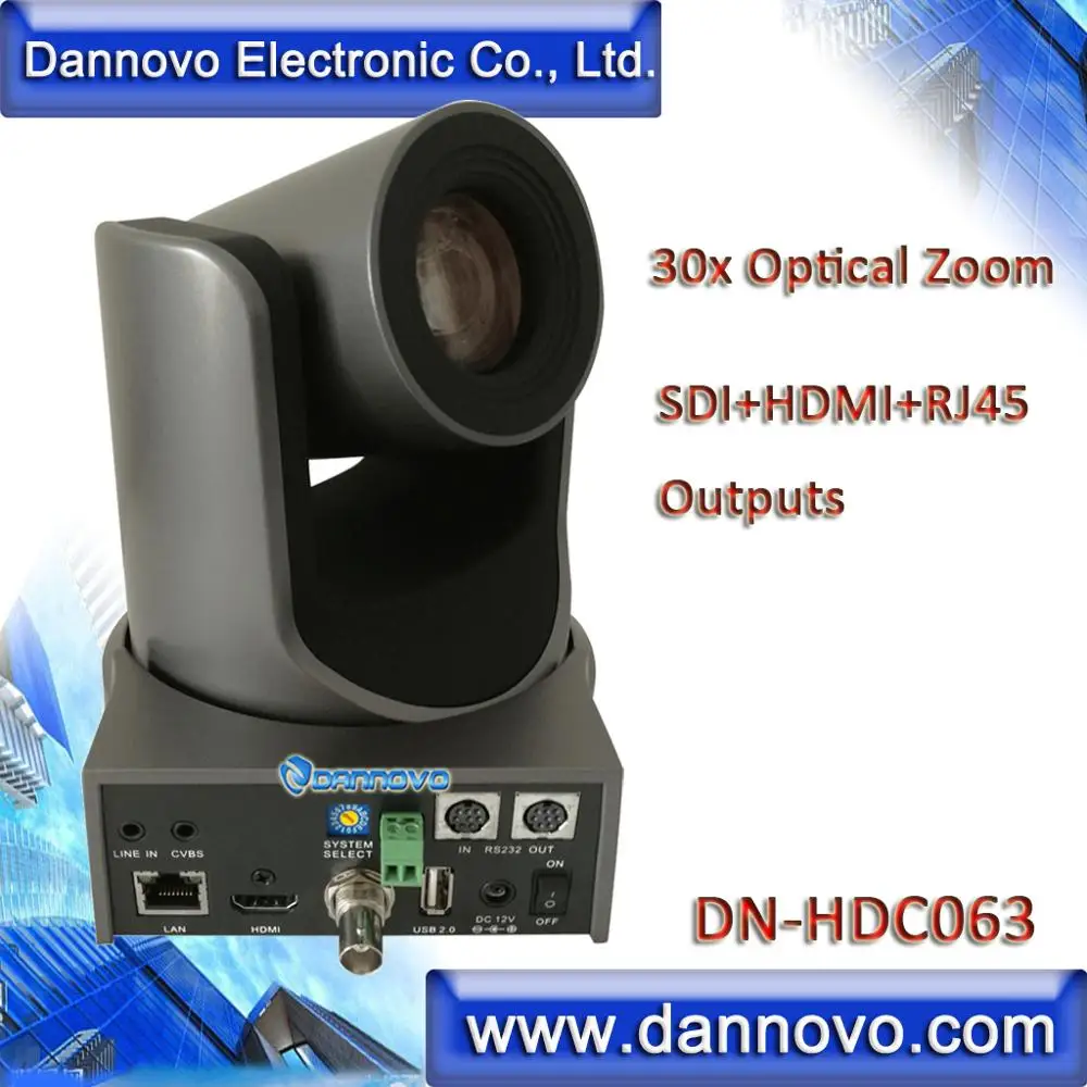 

Free Shipping: DANNOVO 30x Optical Zoom H.265 Live IP Streaming SDI Camera, Support HDMI, IP RJ45, Audio,ONVIF(DN-HDC063)